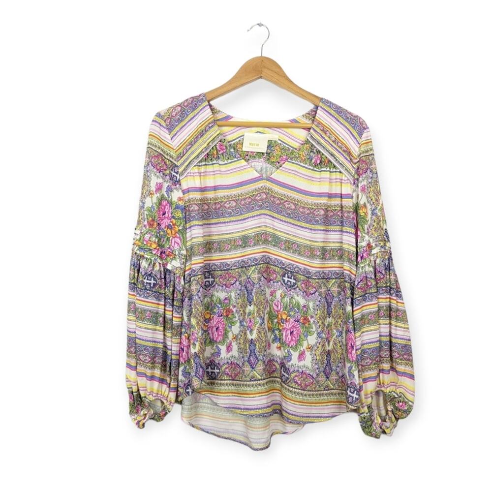 Maeve By Anthropologie Ceresco Bohemian Peasant Top Size S
